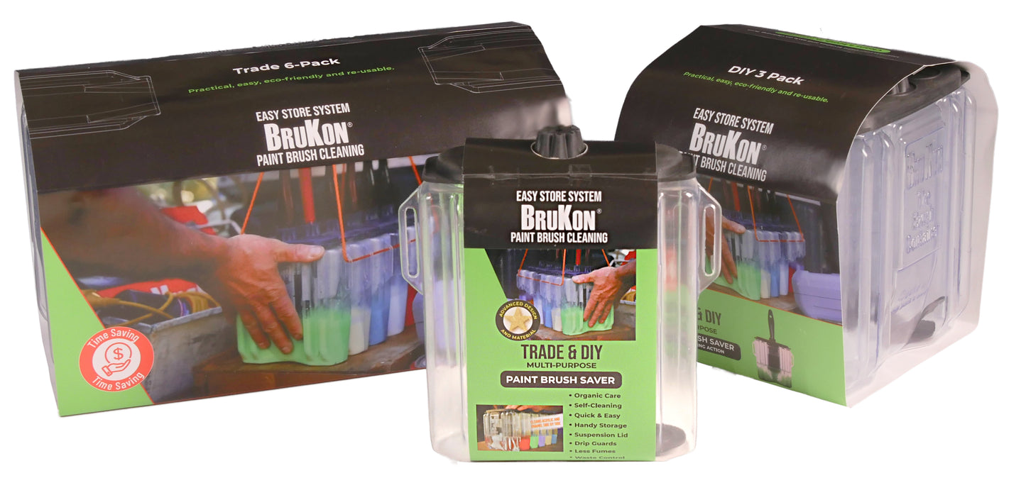 BruKon  DIY 3 Pack Pallet – Bulk Paint Brush Cleaning Containers (216 Packs)