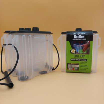 BruKon DIY 3 Pack Pallet – Bulk Paint Brush Cleaning Containers (216 Packs)